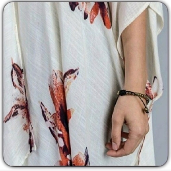 Bohemian Floral Kimono Wrap Cover Up O/S - Picture 7 of 7